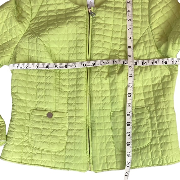 Chico's Chartreuse Yellow Green Quilted Jacket - Picture 10 of 13